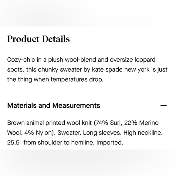 Kate Spade Wool Leopard Oversized Cozy Sweater - Picture 10 of 10